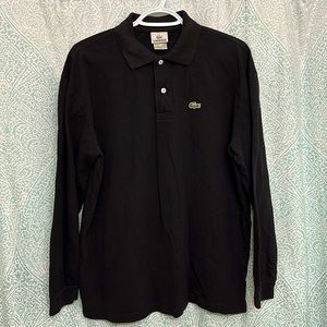 VEUC Vintage Lacoste Men’s XXL Long Sleeve Classic Fit Polo Black